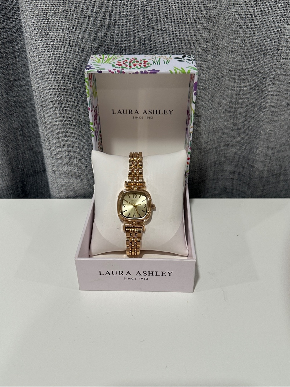 Laura Ashley women’s Gold-Tone Bracelet Watch. New in box